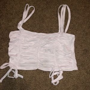 White scrunched tank